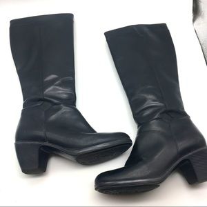 Dansko Tyra Nappa Black Leather Tall Boots